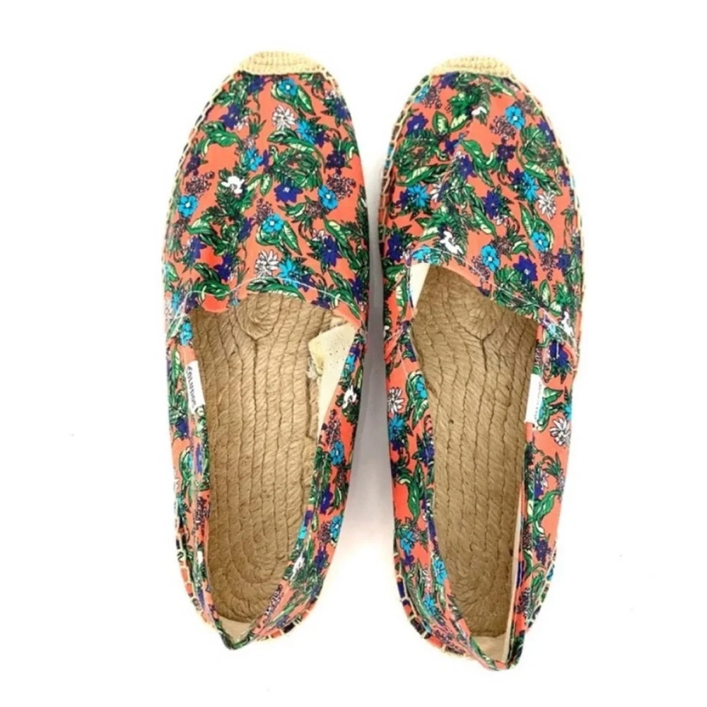 Soludos Floral Print Slip On Espadrilles Size 9.5 Summer Vacation Pool Tropical